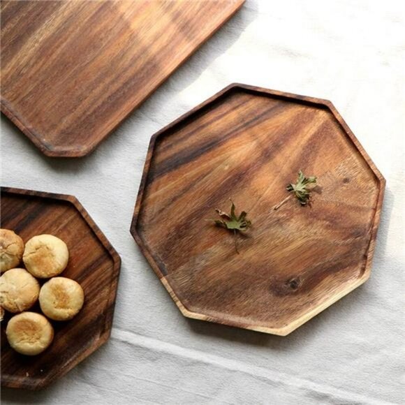 Acacia Wood Charcuterie Board Set Serving Trays Cheese Fruit Veggie Platter - Picture 4 of 8
